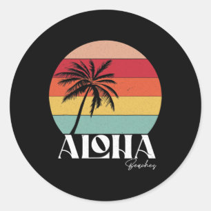 Vintage Retro-Aloha-Strände Tropischer Sommer Vaca Runder Aufkleber