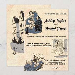 Vintage Retro Alt Klassisch Antik Romantische Hoch Einladung