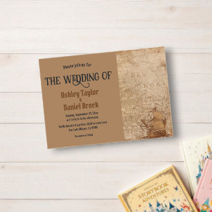 Vintage Retro Alte Karte Schiff Klassische Hochzei Acryleinladungen