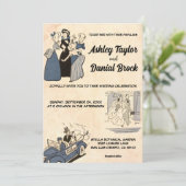 Vintage Retro Alte Klassik Stilvolle Rustikale Hoc Einladung (Stehend Vorderseite)