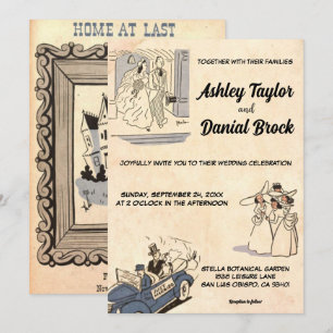 Vintage Retro Alte Klassische Comic Stylische Hoch Einladung