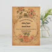 Vintage Retro Alte romantische romantische Rustika Einladung (Stehend Vorderseite)
