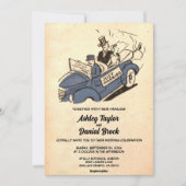 Vintage Retro Alte Rustikale Paare Alte Hochzeit Einladung (Vorderseite)