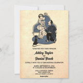 Vintage Retro Alte Rustikale Paare Romantische Hoc Einladung (Vorderseite)