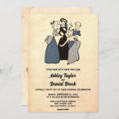 Vintage Retro Alte Rustikale Sonnenblumenhochzeit Einladung (Vorne/Hinten)