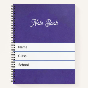 Vintage Retro Alte Schulgeschichte Blau Notizblock