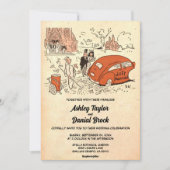 Vintage Retro Alte stilvolle romantische romantisc Einladung (Vorderseite)