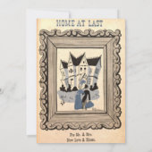 Vintage Retro Alte stilvolle romantische romantisc Einladung (Rückseite)