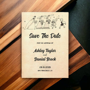 Vintage Retro alte Zeremonie Hochzeit speichern da Einladung