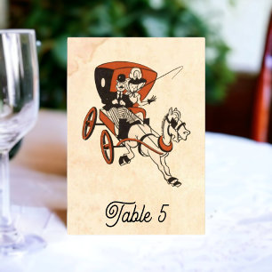 Vintage Retro alter Stil Comic-Hochzeit ländlich Tischnummer