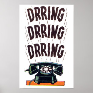 Vintage Retro Altes Klassisches Telefon Klingeln  Poster