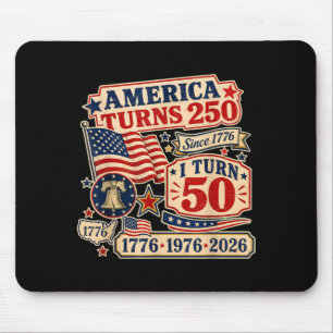 Vintage Retro Amerika wird 250 Wende 50 1976 50. Mousepad