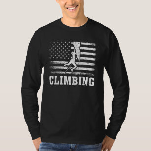 Vintage Retro Amerikanische Flagge Kletternd 4. Ju T-Shirt