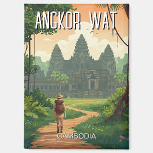 Vintage Retro Angkor Wat Kambodscha Magnet