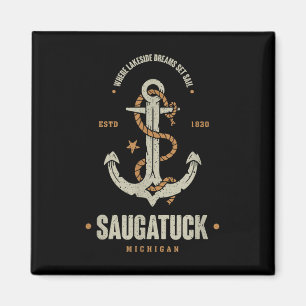 Vintage Retro Anker Saugatuck Michigan Bootsfahrt Magnet