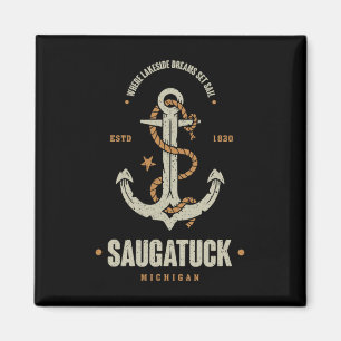 Vintage Retro-Anker Saugatuck Michigan Bootsfahrt Magnet