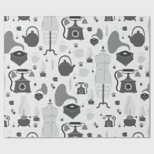 vintage retro antike Schallplatten-Schaufensterpup Geschenkpapier