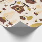 Vintage Retro-Antiqua-Phonograph Mannequin sepia Geschenkpapier (Ecke)