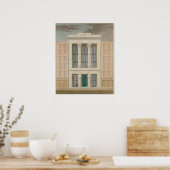 Vintage Retro-Architektur Zeichnend Gebäude-Fassad Poster (Küche)