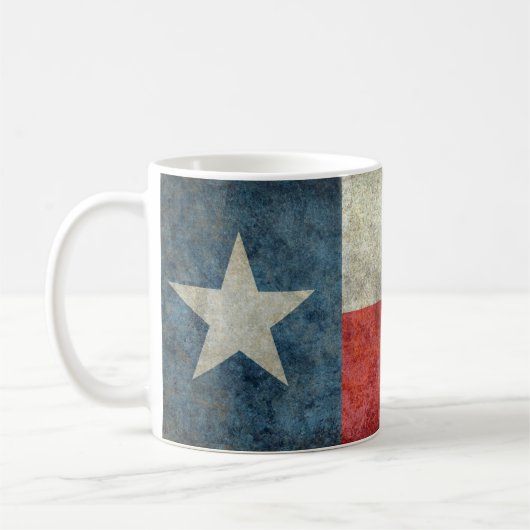 Vintage retro Art der Texas-Staatsflagge Kaffeetasse (Links)