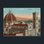 Vintage Retro Art Florence Italy Italia Cathedral Postkarte<br><div class="desc">Vintage Retro Art Florence Italy Italia Cathedral Cattedral Duomo Santa Maria del Fiore,  vintage, travel, italy, italian, retro, florence, firenze, cathedral, vintage travel, retro travel, travel, vintage florence, vintage firenze, il Firenze, Blüte cathedral, vintage italian, vintance florence italy</div>