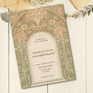 Vintage Retro Art Nouveau Botanischer Garten Rahme Einladung