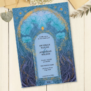 Vintage Retro Art Nouveau Botanischer Garten Rahme Einladung