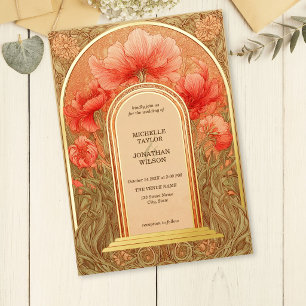 Vintage Retro Art Nouveau Botanischer Garten Rahme Folieneinladung