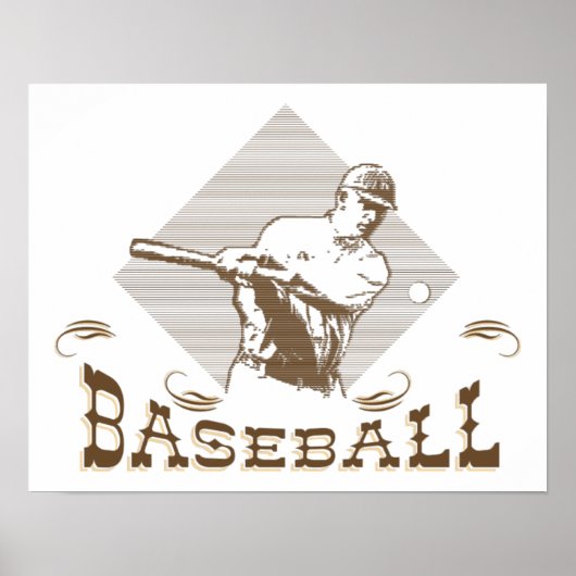 Vintage, Retro-artige Baseball-Postings Poster (Vorne)