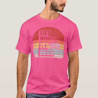 Vintage Retro-Aufzüge Schweres Hund Gym Weightlift T-Shirt