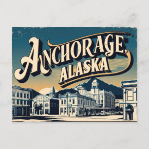 Vintage & Retro aus Anchorage, Alaska Postkarte