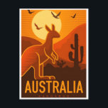 Vintage Retro Australien Kangaroo Australie Postkarte<br><div class="desc">Vintag,  Retro,  Reisen,  modern,  Aquarell,  Australien Kangaroo,  Australien,  Australien,  Australien,  Australien,  Australien, </div>