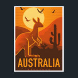 Vintage Retro Australien Kangaroo Australie Postkarte<br><div class="desc">Vintag,  Retro,  Reisen,  modern,  Aquarell,  Australien Kangaroo,  Australien,  Australien,  Australien,  Australien,  Australien, </div>