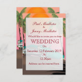 Vintage Retro-Autohochzeit Einladung (Vorne/Hinten)