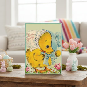 Vintage Retro Baby Chick Oaster Grußkarten Feiertagskarte
