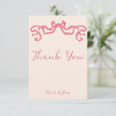 Vintage Retro-Band-Hochzeit Dankeskarte (Stehend Vorderseite)