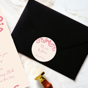 Vintage Retro-Band-Hochzeit Runder Aufkleber