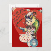 Vintage Retro-Bärenkarte Feiertagspostkarte (Vorne/Hinten)