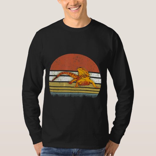 Vintage Retro Bartagame Sonnenuntergang T-Shirt (Vorderseite)