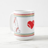 Vintage Retro Baseball Buchstabe A Design Kaffeetasse (Vorderseite Links)