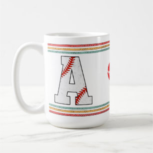 Vintage Retro Baseball Buchstabe A Design Kaffeetasse
