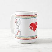 Vintage Retro Baseball Buchstabe E Klassiker Kaffeetasse (Vorderseite Links)
