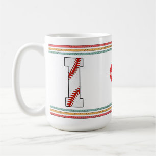 Vintage Retro Baseball-Buchstabe I Sport Kaffeetasse