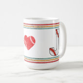 Vintage Retro Baseball Buchstabe J Varsity Kaffeetasse (VorderseiteRechts)