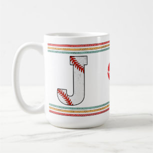Vintage Retro Baseball Buchstabe J Varsity Kaffeetasse