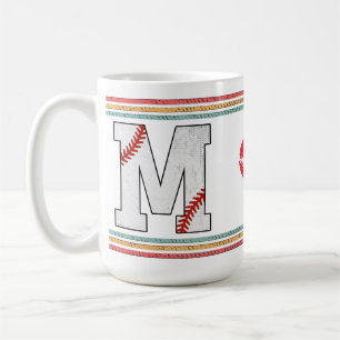 Vintage Retro Baseball-Buchstabe M Typografie Kaffeetasse