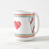 Vintage Retro Baseball-Buchstabe V-Design Kaffeetasse (VorderseiteRechts)