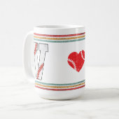 Vintage Retro Baseball-Buchstabe V-Design Kaffeetasse (Vorderseite Links)