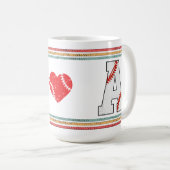 Vintage Retro Baseball Letter A Design Kaffeetasse (VorderseiteRechts)