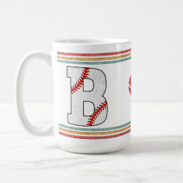 Vintage Retro Baseball Letter B Artwork Kaffeetasse